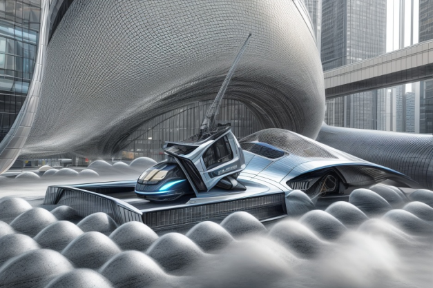 Future mobility integrated into fluid architectural landscape by Justin Ankus